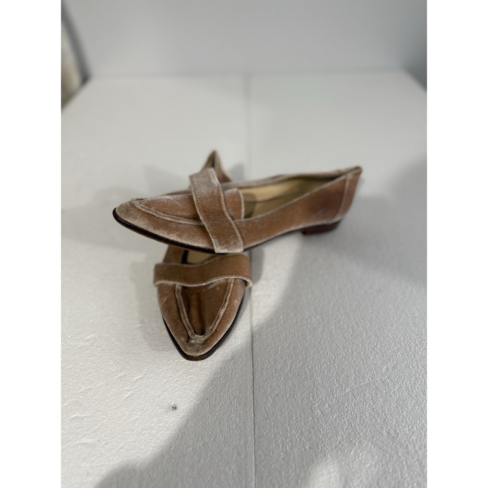 Sole Society Edie Moonlight Pale Pink Velvet Loafers Flats Slip Ons 8 38.5